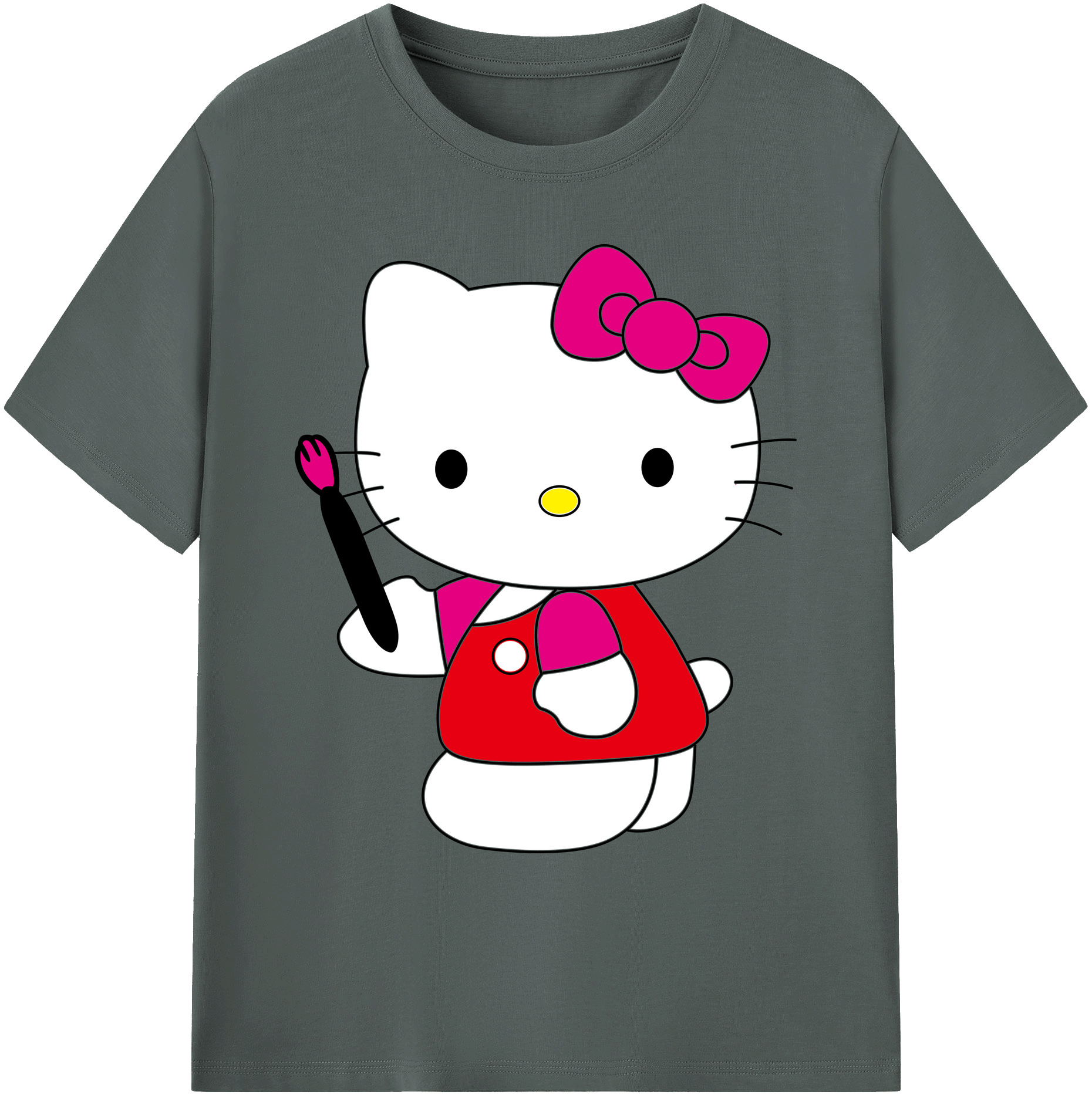 （画像用） Hello Kitty ハローキティ 綿100％ メンズ半袖Tシャツ｜肌触りやわらか＆通気性